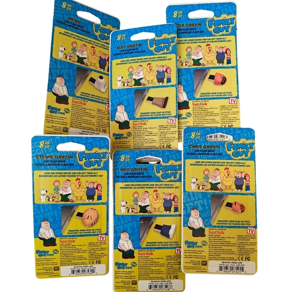 FAMILY GUY NWOT 8gb USB Flash Drive Set - Whole Family w/ Ultra RARE Brian G - Picture 2 of 14